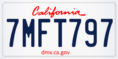CA license plate 7MFT797
