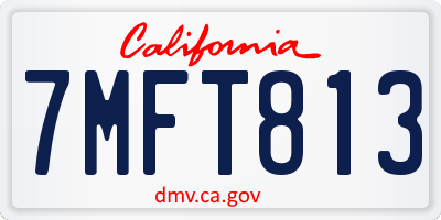 CA license plate 7MFT813