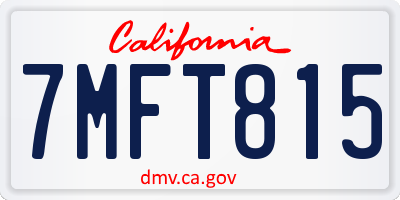 CA license plate 7MFT815