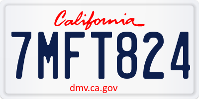 CA license plate 7MFT824