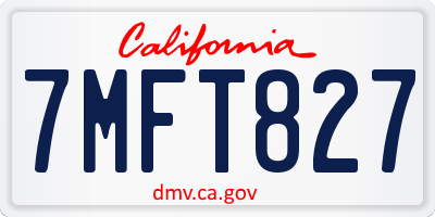 CA license plate 7MFT827