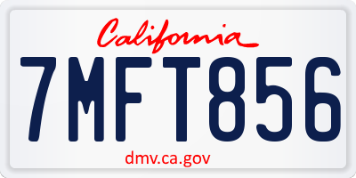 CA license plate 7MFT856