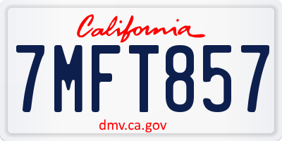 CA license plate 7MFT857