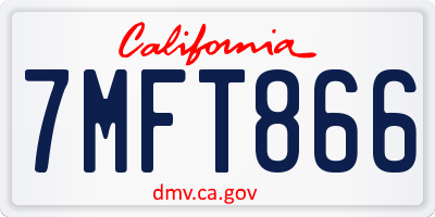 CA license plate 7MFT866
