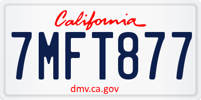 CA license plate 7MFT877