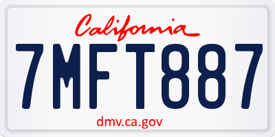 CA license plate 7MFT887