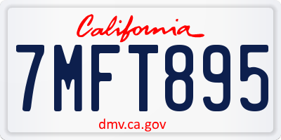 CA license plate 7MFT895