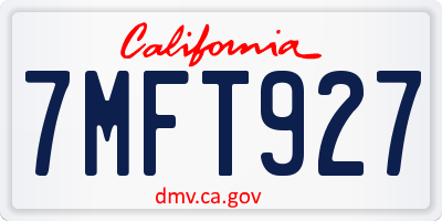 CA license plate 7MFT927