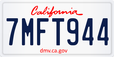 CA license plate 7MFT944