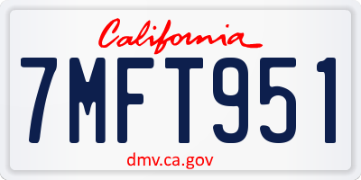 CA license plate 7MFT951