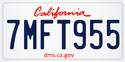 CA license plate 7MFT955