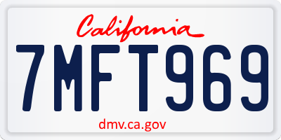 CA license plate 7MFT969