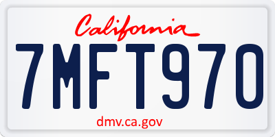 CA license plate 7MFT970