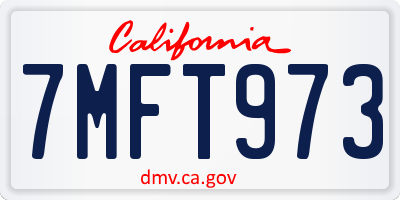 CA license plate 7MFT973