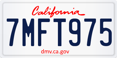 CA license plate 7MFT975