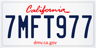 CA license plate 7MFT977