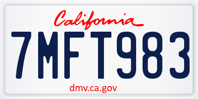 CA license plate 7MFT983