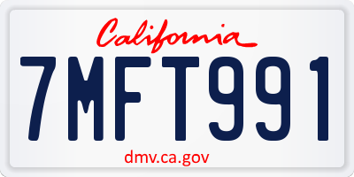 CA license plate 7MFT991