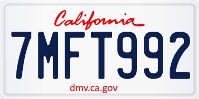 CA license plate 7MFT992