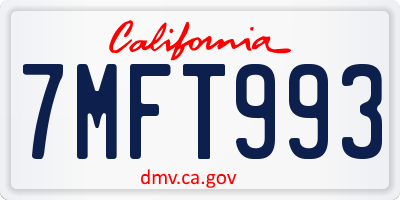 CA license plate 7MFT993