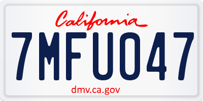 CA license plate 7MFU047