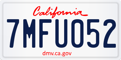 CA license plate 7MFU052