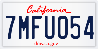 CA license plate 7MFU054