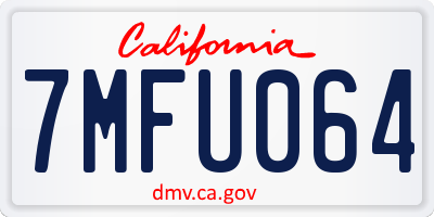 CA license plate 7MFU064