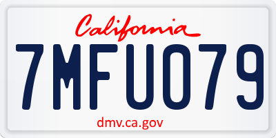 CA license plate 7MFU079