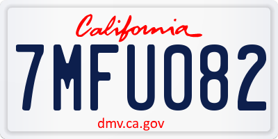CA license plate 7MFU082
