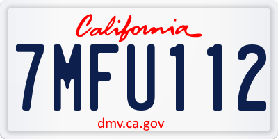 CA license plate 7MFU112