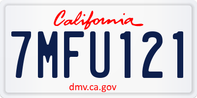 CA license plate 7MFU121