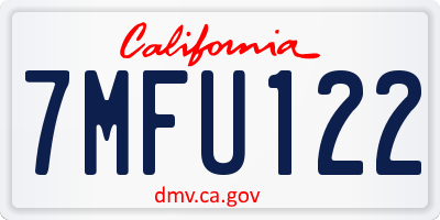 CA license plate 7MFU122