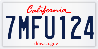 CA license plate 7MFU124