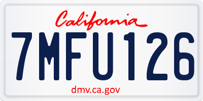 CA license plate 7MFU126