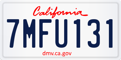 CA license plate 7MFU131