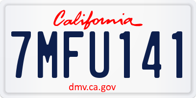 CA license plate 7MFU141