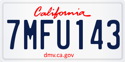 CA license plate 7MFU143