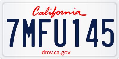 CA license plate 7MFU145