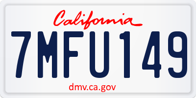 CA license plate 7MFU149
