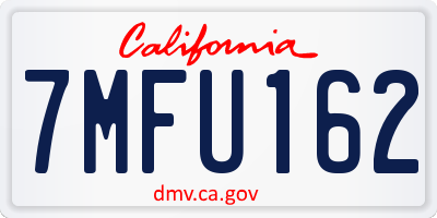 CA license plate 7MFU162