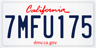 CA license plate 7MFU175