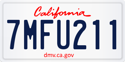 CA license plate 7MFU211