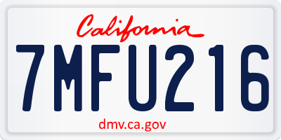 CA license plate 7MFU216
