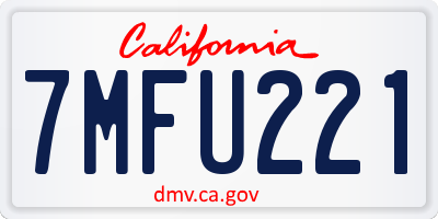 CA license plate 7MFU221