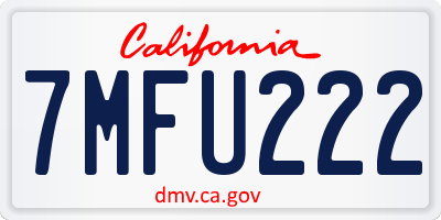CA license plate 7MFU222