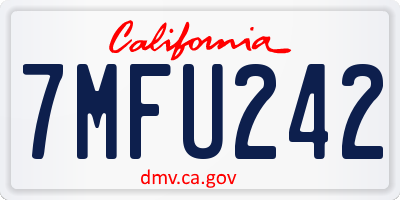 CA license plate 7MFU242