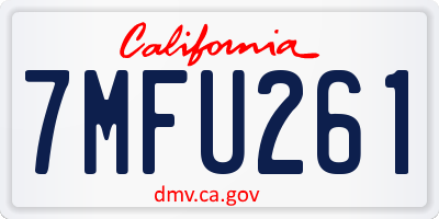 CA license plate 7MFU261