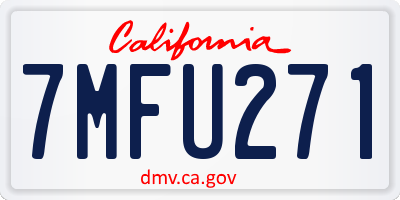 CA license plate 7MFU271