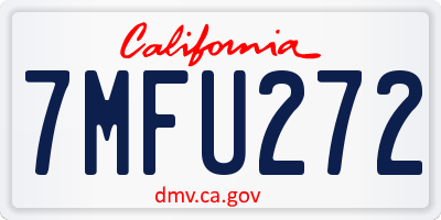 CA license plate 7MFU272